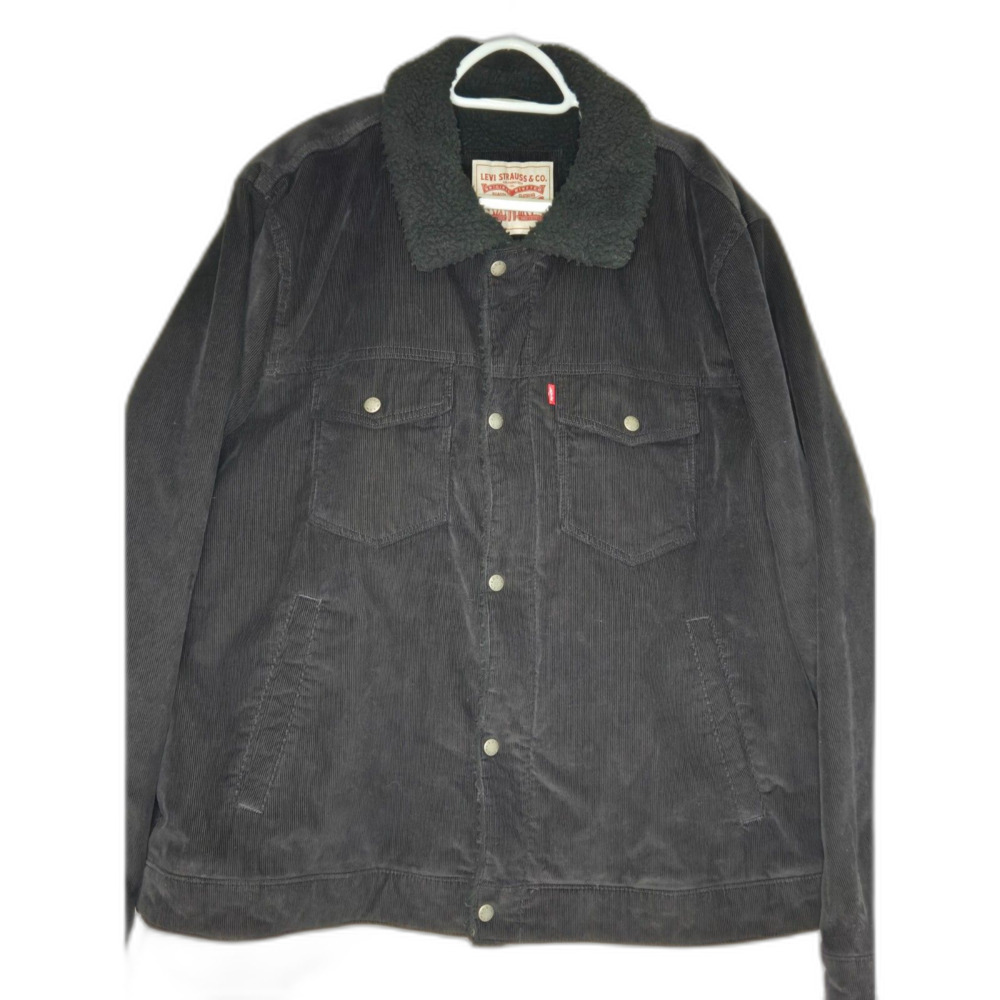Levi's Classic Corduroy Sherpa Trucker Jacket | Men's Size XXL | Black Outerwear